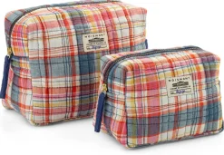 Moismont Kulturbeutel N° 43 kariert, rot-blau Clearance