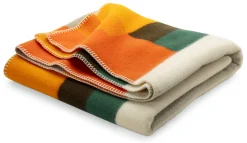 Røros Tweed Lammwolldecke Bauhausstil Orange Best