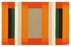 Røros Tweed Lammwolldecke Bauhausstil Orange Best