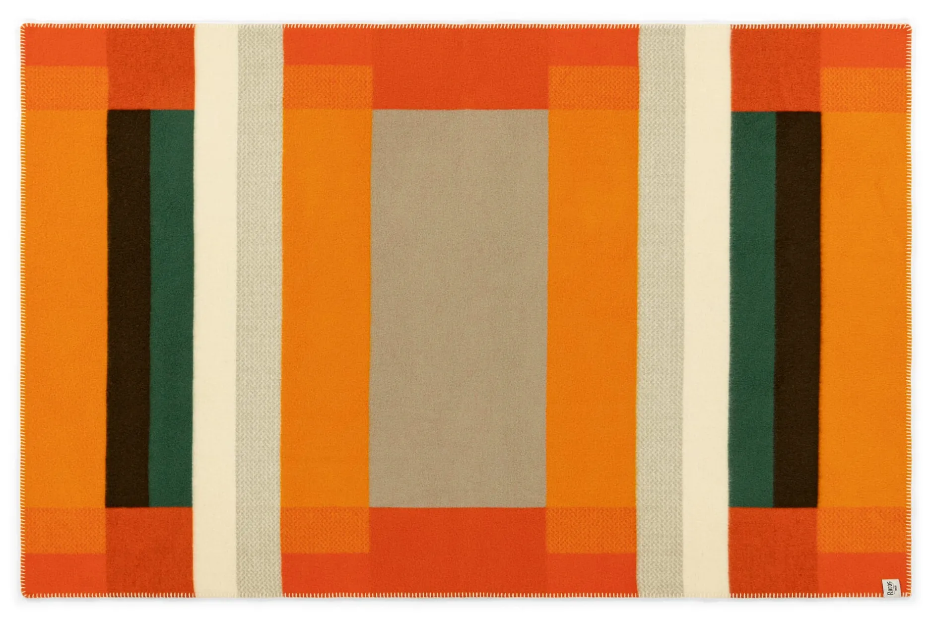 Røros Tweed Lammwolldecke Bauhausstil Orange Best