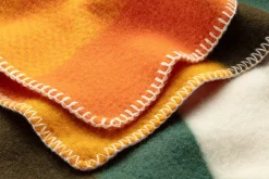 Røros Tweed Lammwolldecke Bauhausstil Orange Best