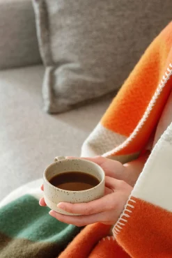 Røros Tweed Lammwolldecke Bauhausstil Orange Best