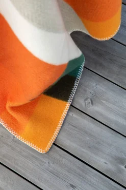 Røros Tweed Lammwolldecke Bauhausstil Orange Best