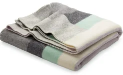 Røros Tweed Lammwolldecke Bauhausstil Grau Hot