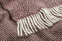 Røros Tweed Lammwolldecke Zickzack-Streifen Kattefot Sale