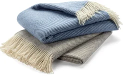 Røros Tweed Lammwolldecke Zickzack-Streifen Kattefot Online