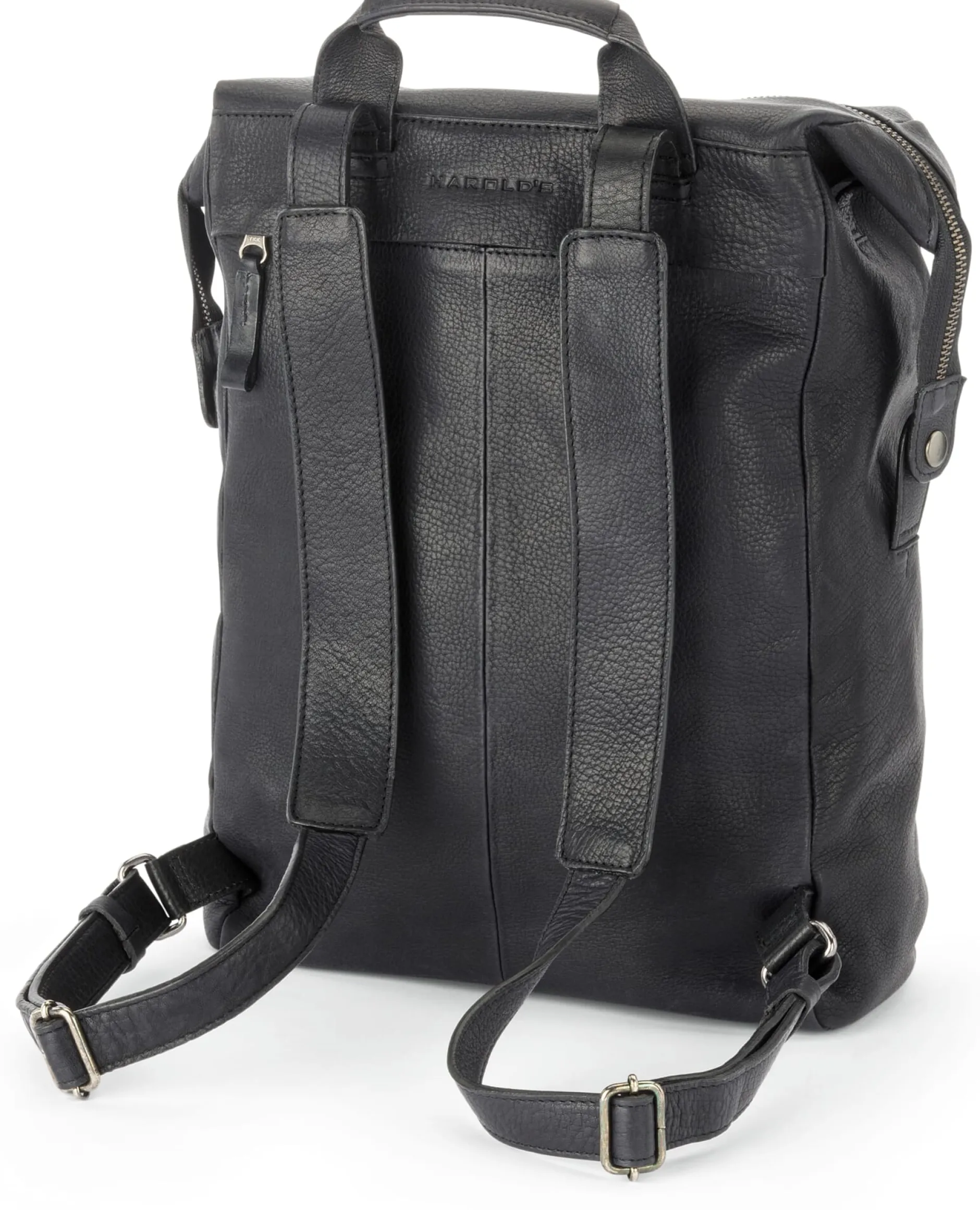 Harold’s Lederwaren Laptop-Lederrucksack, schwarz Clearance