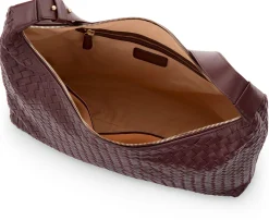 Allan K Lederhandtasche geflochten, weinrot Online