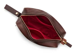 Croots Leder-Washbag Dunkelbraun Online
