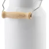 Riess Milchkanne Emaille mit Holzgriff