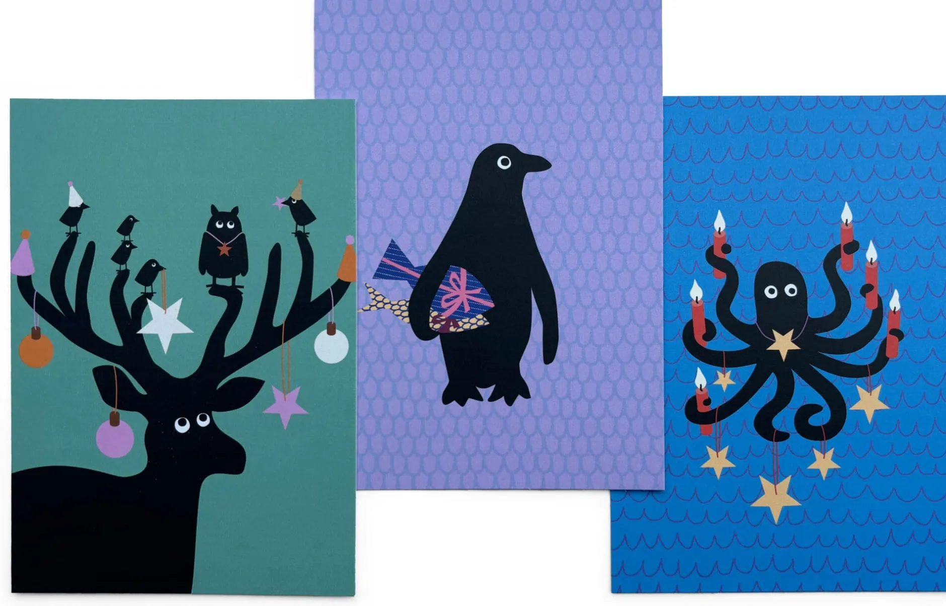 Postkarten-Set Tierische Weihnachten Discount