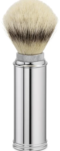 Mühle Rasurkultur Reiserasierpinsel Messing vernickelt Clearance