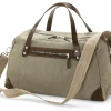 Hack Lederware Reisetasche Segeltuch, Grünbeige New