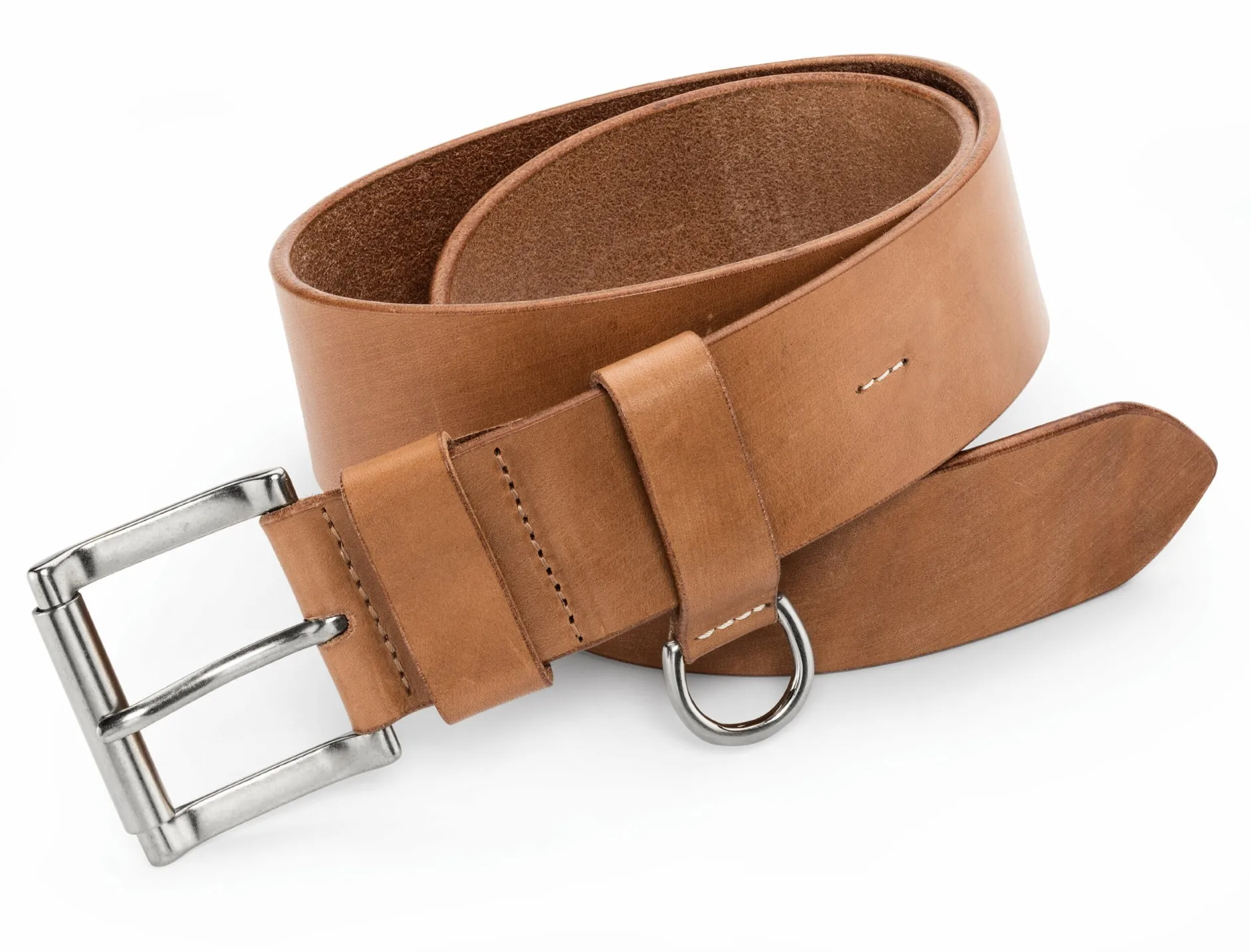 Kreis Ledermanufaktur Rindledergürtel D-Ring Natur