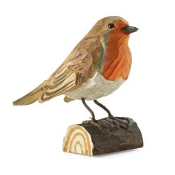 Wildlife Garden Rotkehlchen Lindenholz handgeschnitzt Clearance