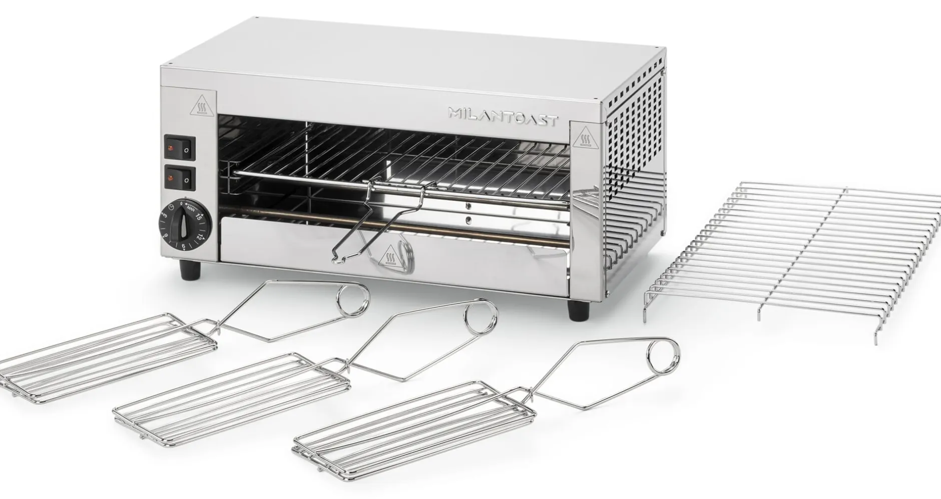 Milantoast Salamander Edelstahl mit Aufwärmgitter New