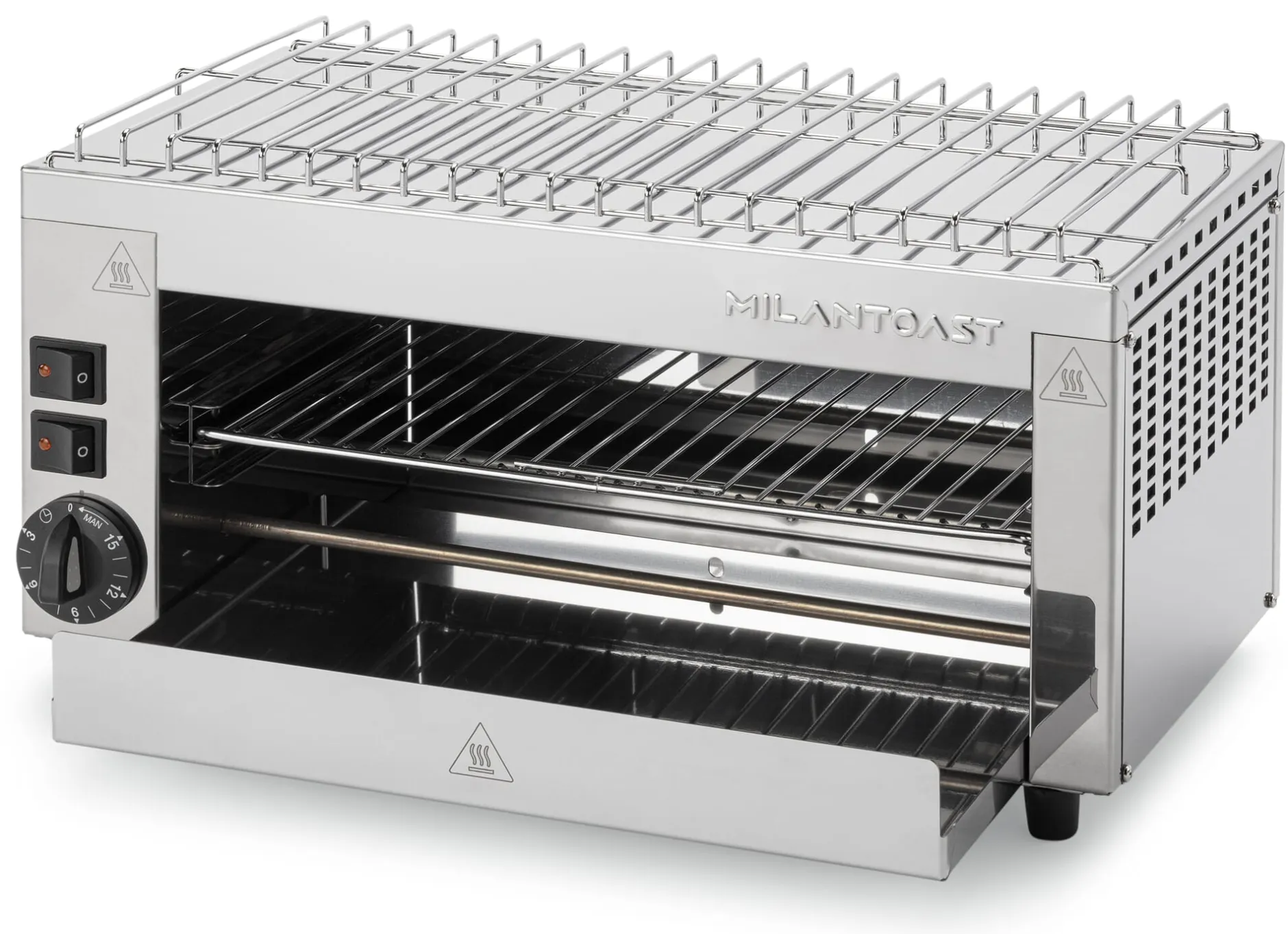 Milantoast Salamander Edelstahl mit Aufwärmgitter New