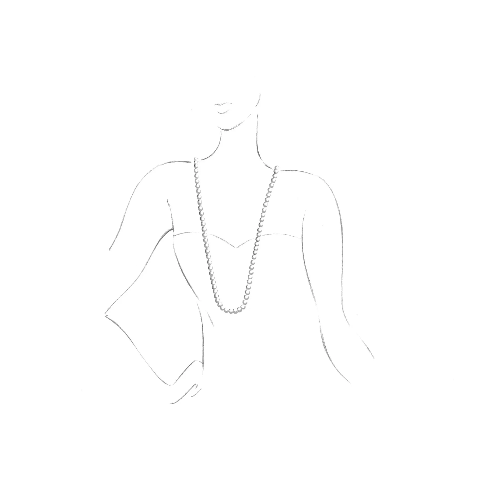 Ménard Sautoir-Kette Süßwasserperlen