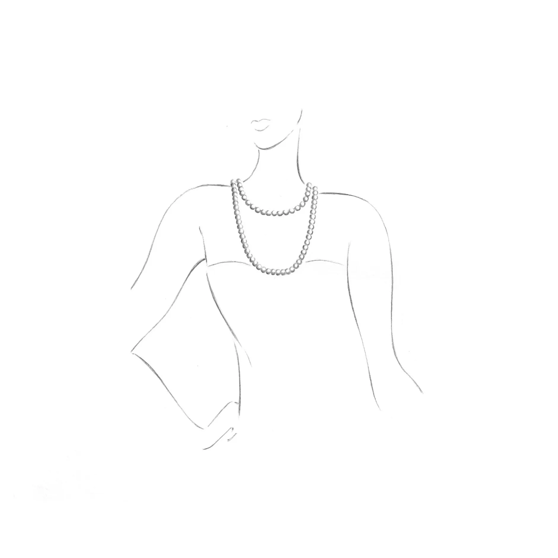 Ménard Sautoir-Kette Süßwasserperlen