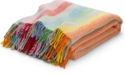Tweedmill Textiles Schurwolldecke bunt gestreift Clearance