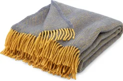 Tweedmill Textiles Schurwolldecke Fischgrat Blau Sale