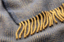 Tweedmill Textiles Schurwolldecke Fischgrat Blau Sale