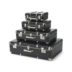 KAZETO spol er Pappkoffer mit Holzleisten Schwarz Clearance