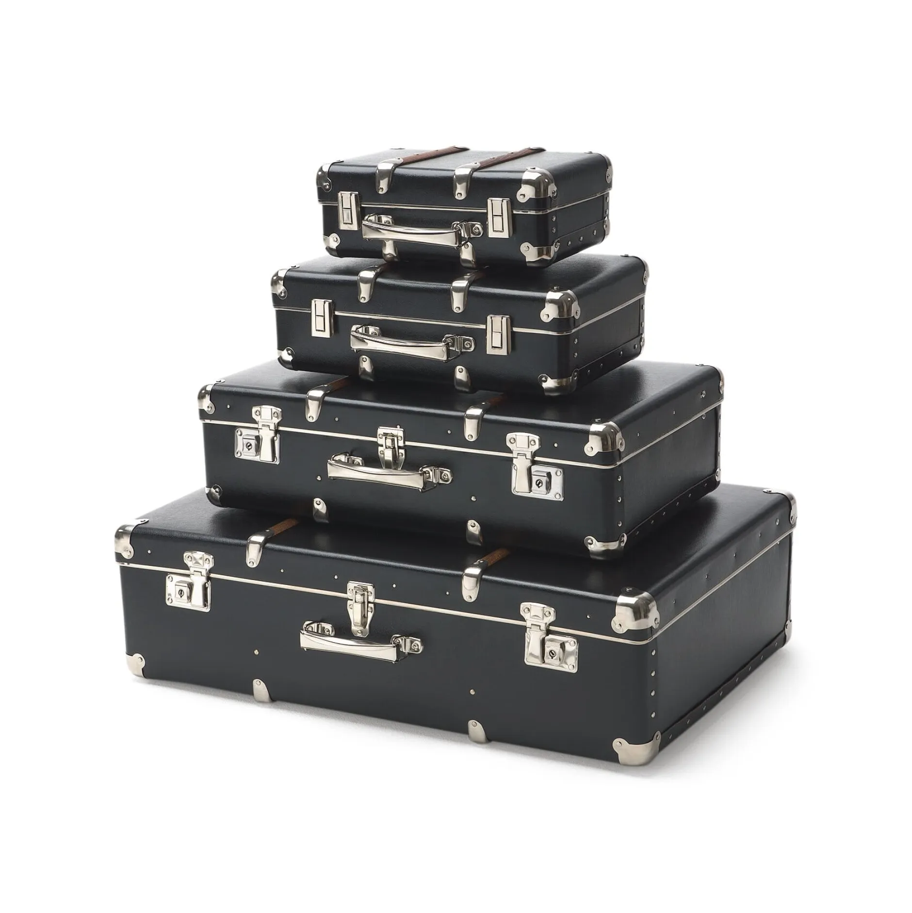 KAZETO spol er Pappkoffer mit Holzleisten Schwarz Clearance