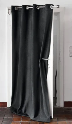 Gebrüder Mehler Schwerer Vorhang Streichgarnloden Anthrazit