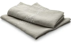 Charvet Editions Serviette Leinen Blätterränke Natur Hot