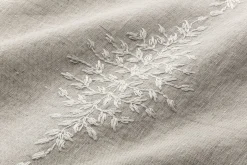 Charvet Editions Serviette Leinen Blätterränke Natur Hot