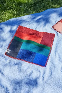 Røros Tweed Sitzdecke Bauhausstil Blau Sale