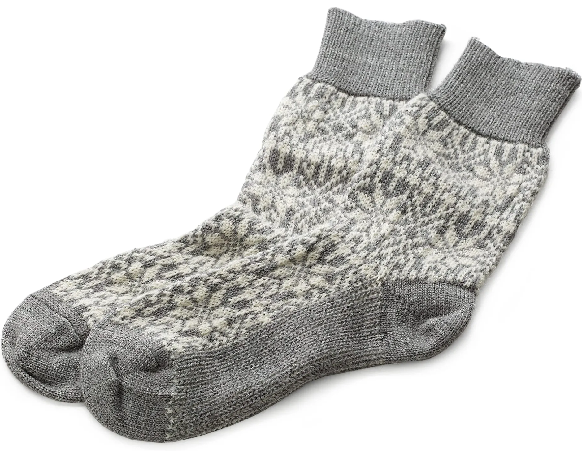 Hirsch Natur Socke Jacquard Schurwolle Grau New