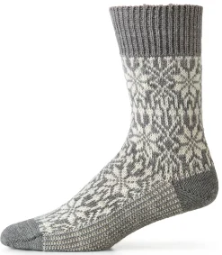Hirsch Natur Socke Jacquard Schurwolle Grau New