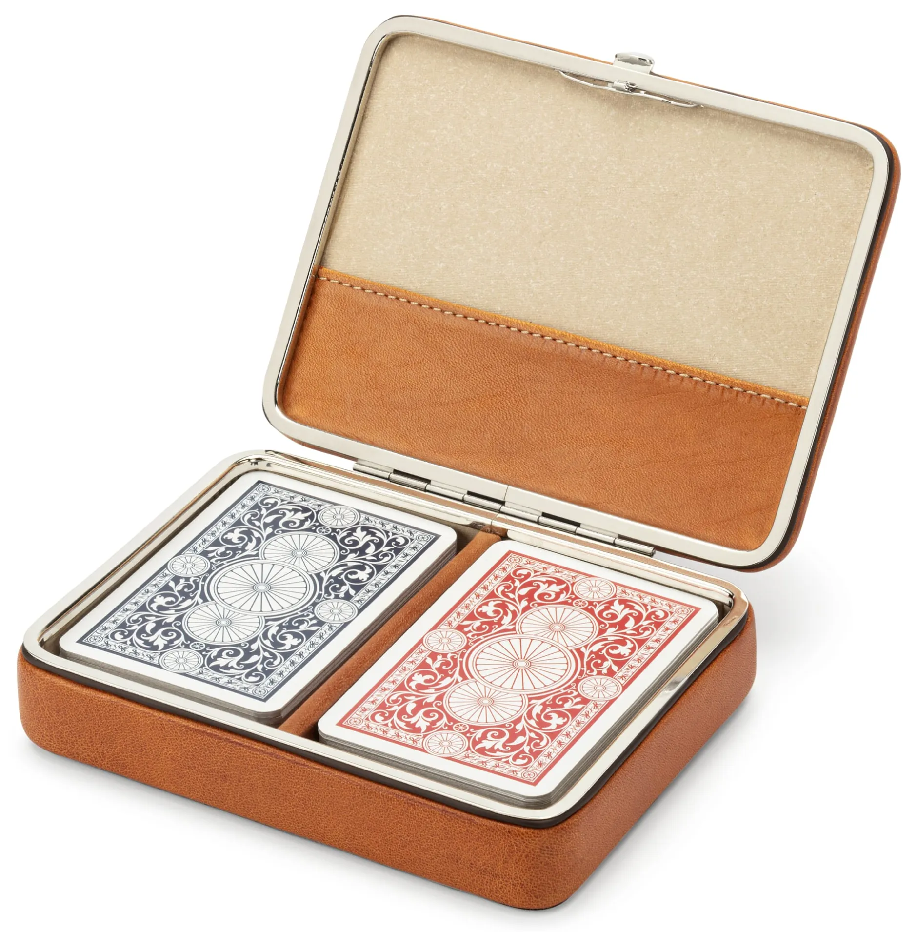 F. Hammann Spielkartenetui Rindleder
