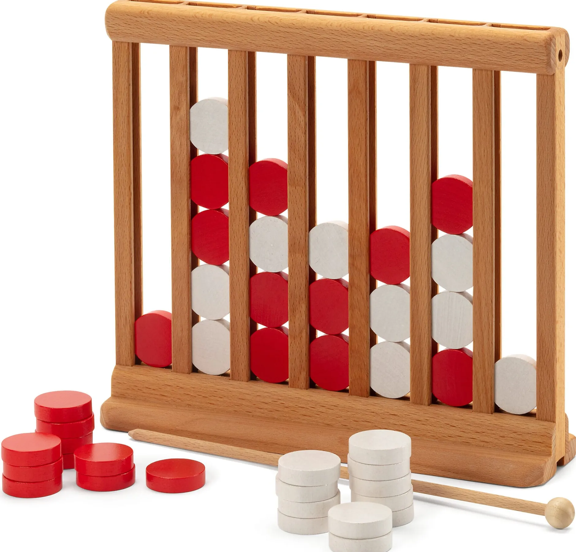 Holz Bi-Ba-Butze Kristian Finken Strategiespiel Vier gewinnt