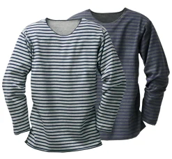 Armor lux Streifen-Shirt Anthrazit Sale