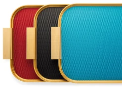 Kaymet London Tablett Aluminium Weinrot New