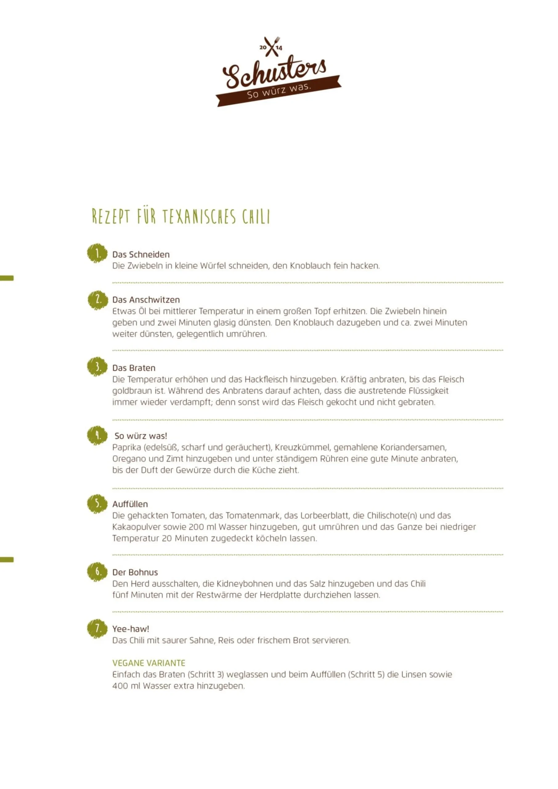 Schusters Würzerei Texanisches Chili Gewürze Sale