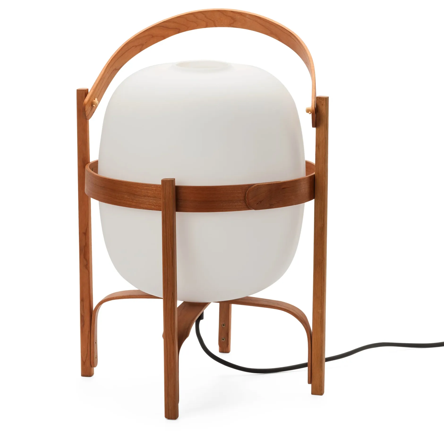 Santa &Cole Tisch- und Bodenleuchte Kirschholz und Glas Discount