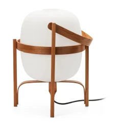 Santa &Cole Tisch- und Bodenleuchte Kirschholz und Glas Discount