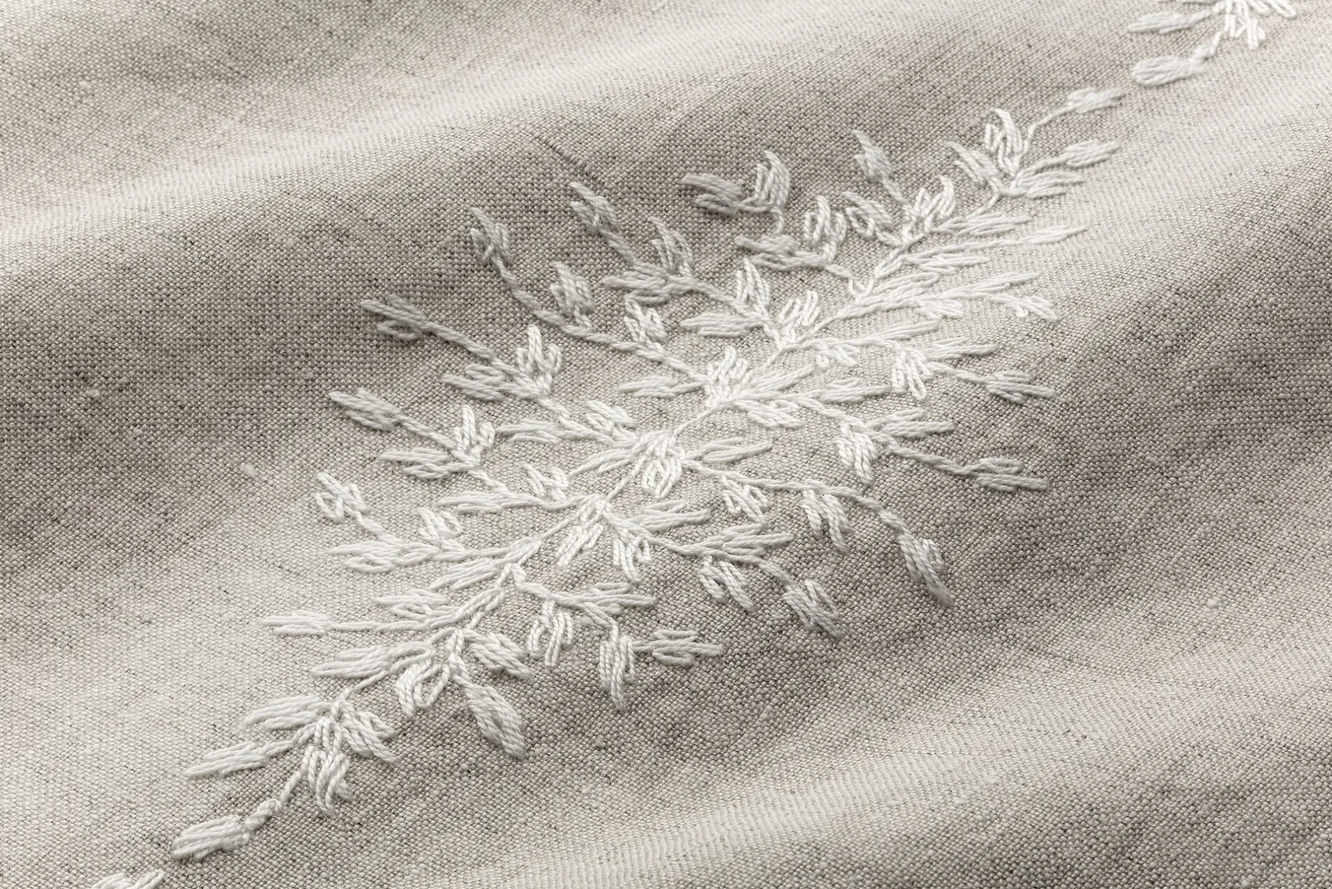 Charvet Editions Tischdecke Leinen Blätterranke Natur Discount