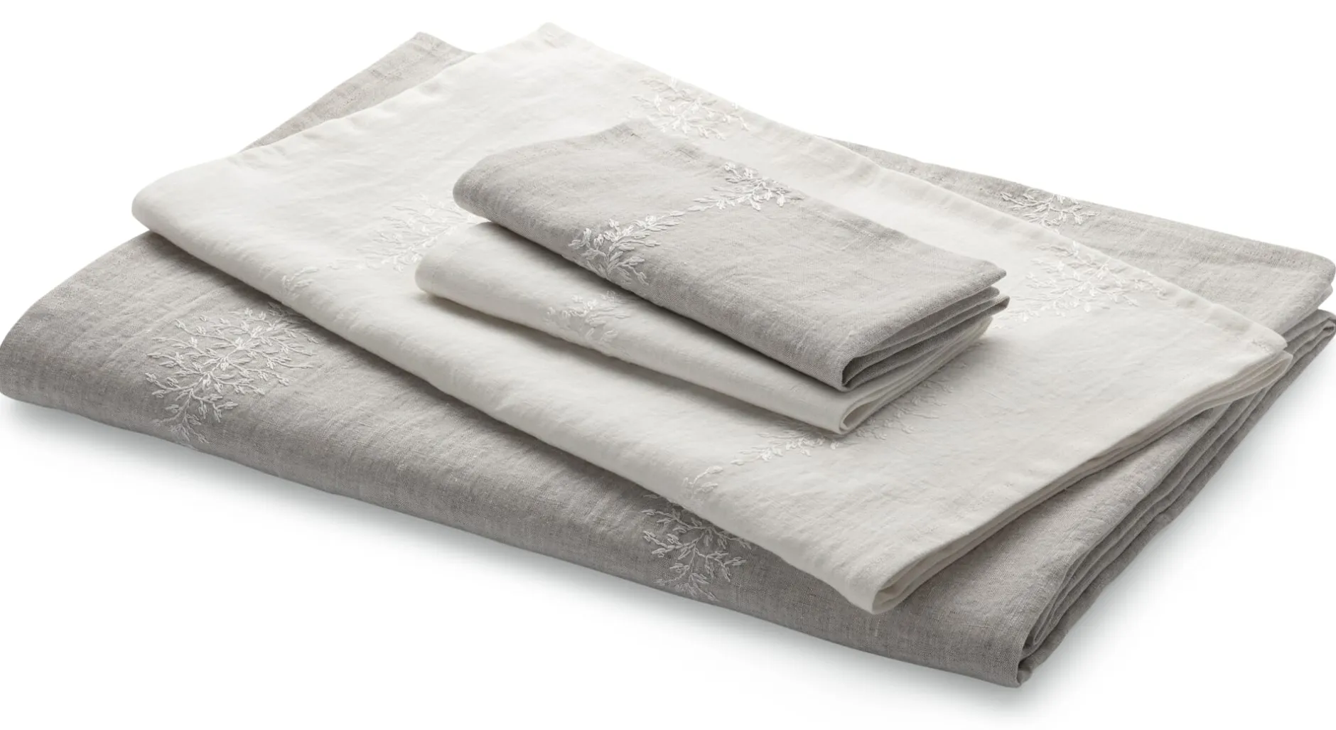 Charvet Editions Tischdecke Leinen Blätterranke Natur Discount