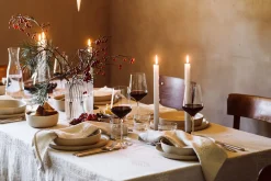 Charvet Editions Tischdecke Leinen Blätterranke Weiß Best