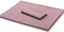 Leinenweberei Vieböck Tischdecke rot-weiß kariert Hot