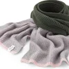 Rifò Unisex-Kaschmirstrickschal, Grün-Rosé Outlet