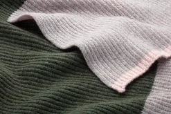 Rifò Unisex-Kaschmirstrickschal, Grün-Rosé Outlet