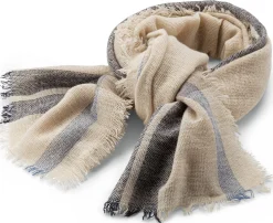 Rifò Unisex-Kaschmirtuch kariert, Creme Online