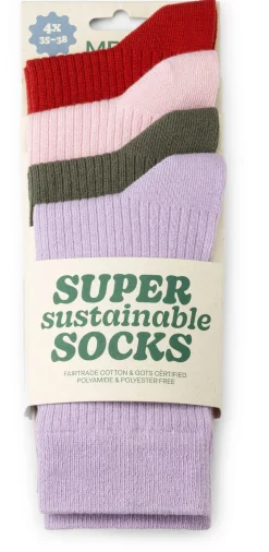Melawear Unisex-Rippsocken 4er-Pack Multicolor New