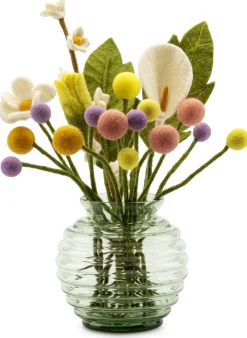 Farbglashütte Lauscha Vase Thüringer Waldglas Kugelform New